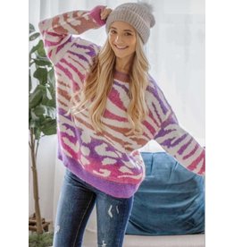 And The Why Fuzzy Zebra Sweater