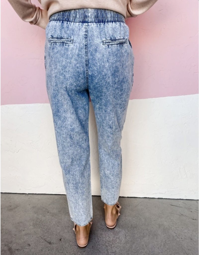 Distressed Denim Joggers - Lt. Blue