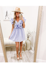 Pleated Ruffle Detail Dress