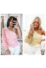 Gingham One Shoulder Top