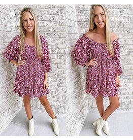 Floral Tiered Dress - Orchid
