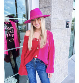 Color Block Button Down Cardigan