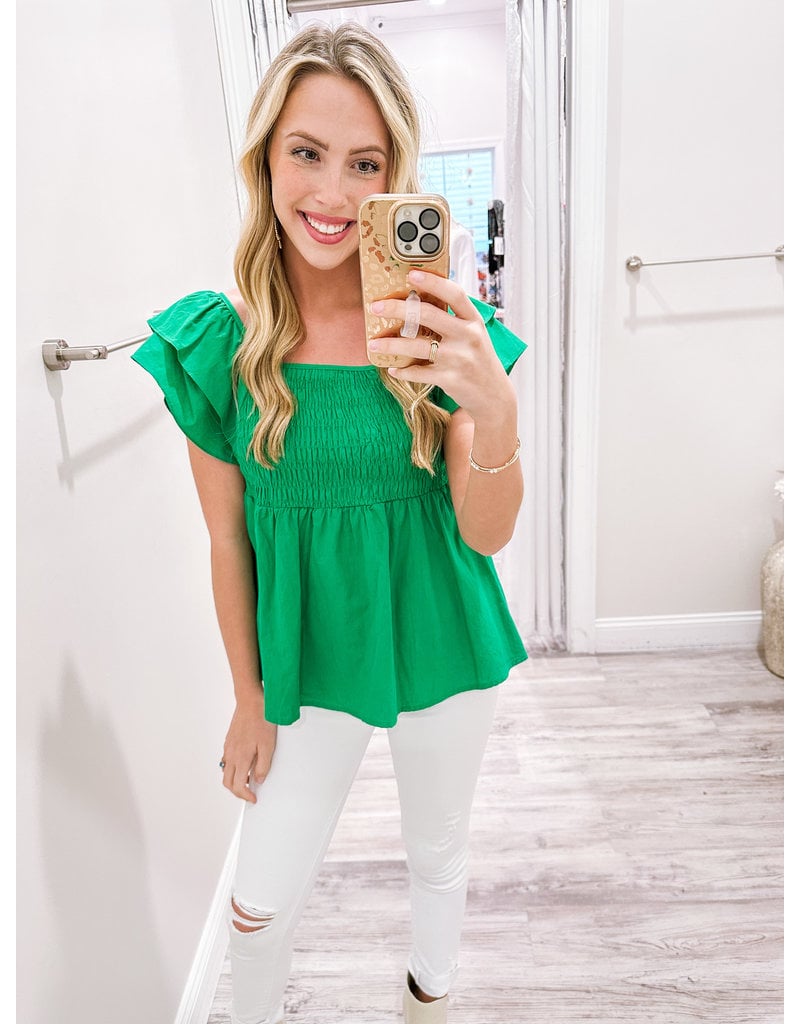 Smocked Layered Sleeves Top