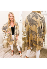 Cheetahs Satin Kimono