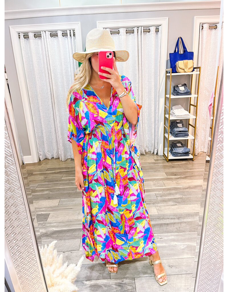 Tropical Kimono Maxi - Magenta