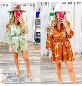 Cheetahs Satin Button Down Romper