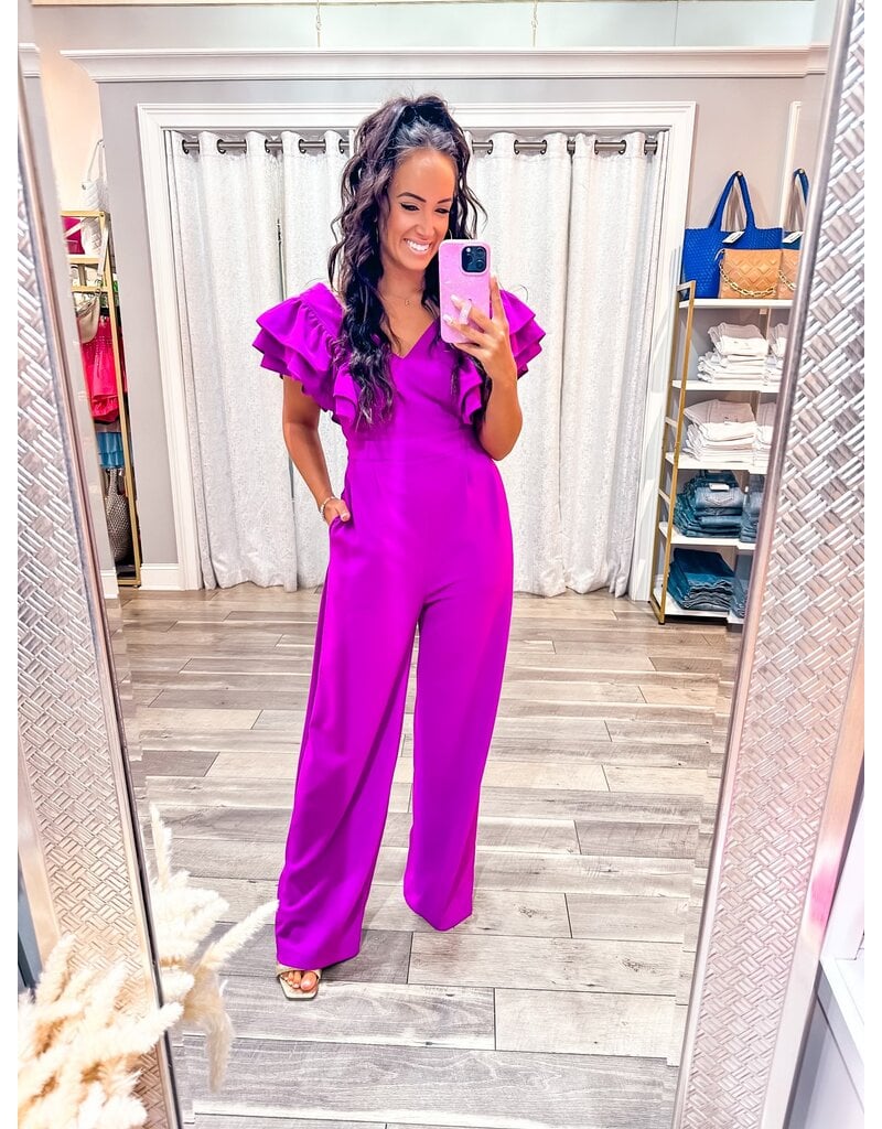 Ruffled Shoulders Jumpsuit