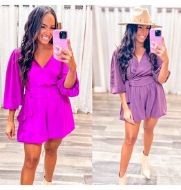 Puff Sleeves Bubble Hem Romper