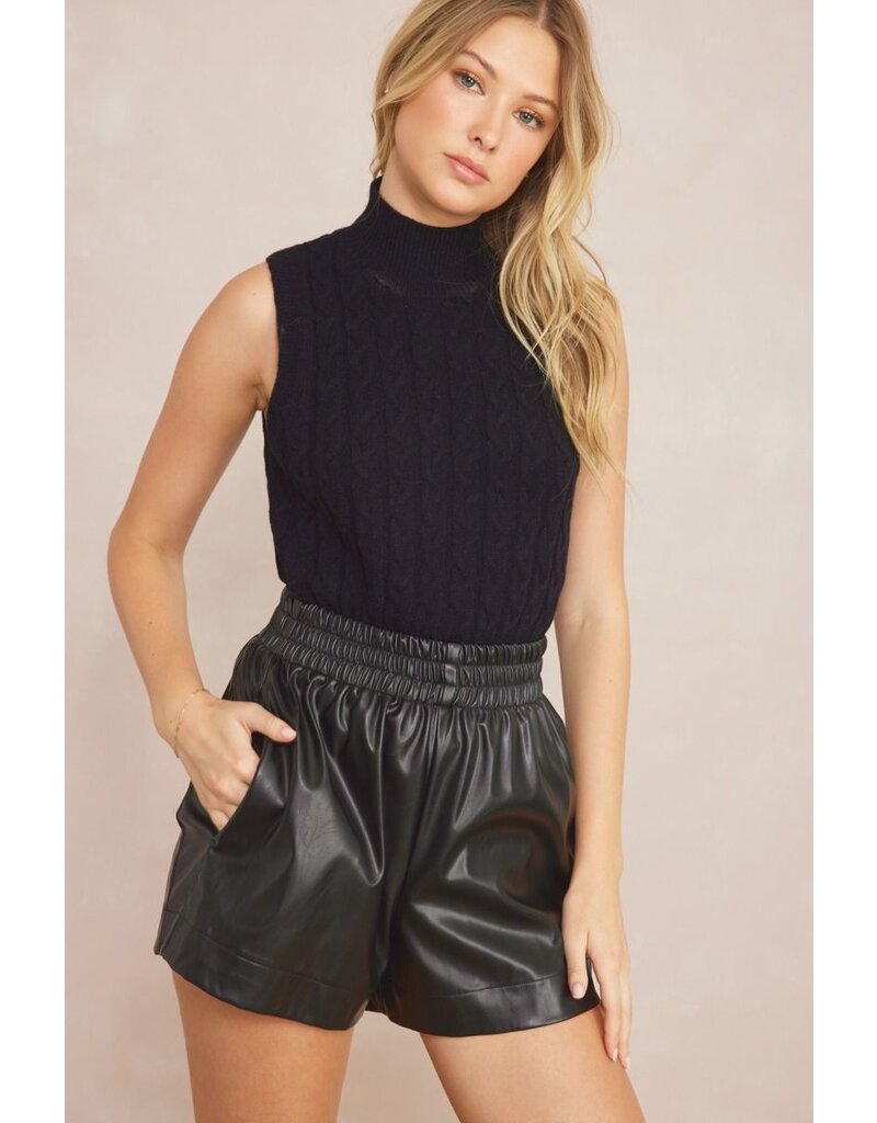 Pleather High Waist Shorts