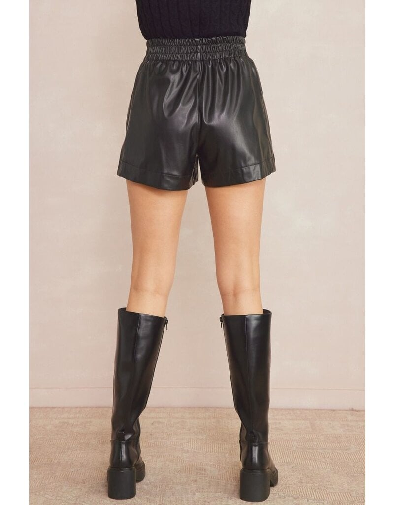 Pleather High Waist Shorts