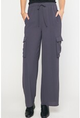 Wide Leg Utility Pants - Charcoal