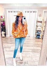 Floral Kimono Top - Rust