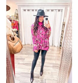 Shimmer Abstract Floral Sweater Tunic