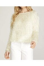 Fuzzy Drop Shoulder Sweater Top