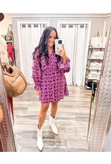 Floral Button Up Dress - Orchid