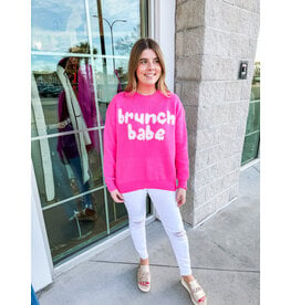 Brunch Babe Sweater - Fuchsia