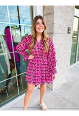 Floral Button Up Dress - Orchid