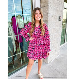 Floral Button Up Dress - Orchid