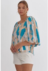 Abstract Bubble Sleeves Top