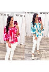 Abstract Bubble Sleeves Top