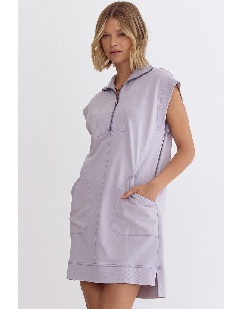 Zipper Detail Sweatshirt Dress