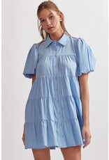 Puff Sleeves Button Down Dress