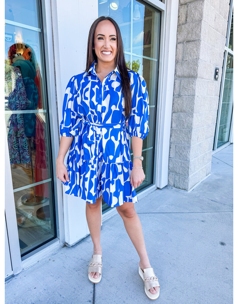 Abstract Button Down Dress