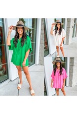 Textured Collared Button Up Romper