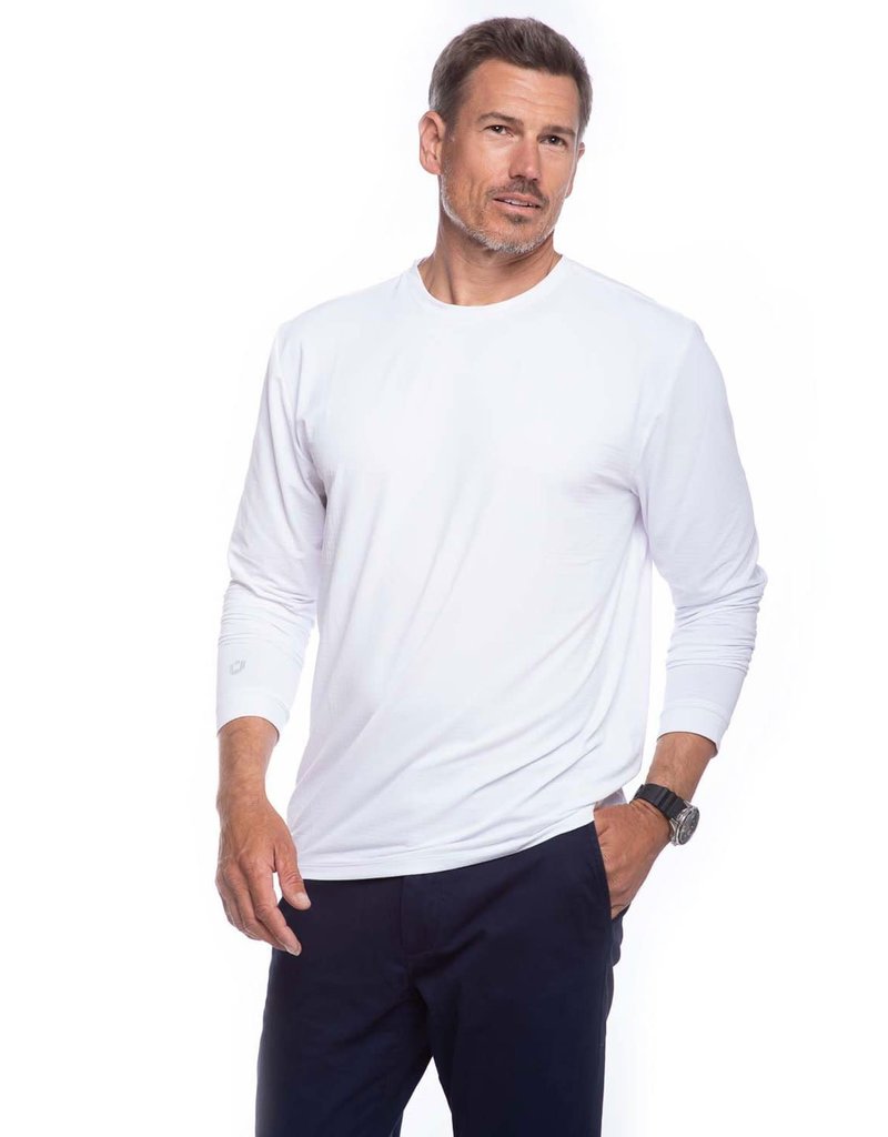 IBKul IBKul Solid Long Sleeve Crew White