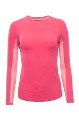 IBKul IBKul Solid Long Sleeve Crew with Mesh Watermelon