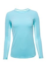 IBKul IBKul Solid Long Sleeve Crew with Mesh Seafoam