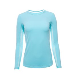 IBKul IBKul Solid Long Sleeve Crew with Mesh Seafoam
