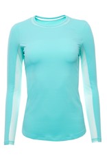 IBKul IBKul Solid Long Sleeve Crew with Mesh Jade