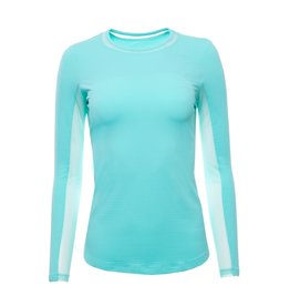 IBKul IBKul Solid Long Sleeve Crew with Mesh Jade