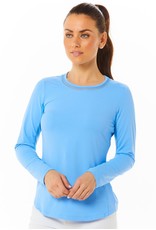 IBKul IBKul Solid Long Sleeve Crew with Mesh Peri