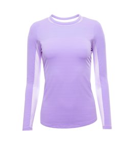 IBKul IBKul Solid Long Sleeve Crew with Mesh Lavender
