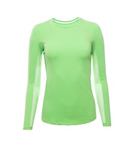 IBKul IBKul Solid Long Sleeve Crew w/ Mesh Lime