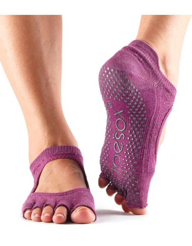Toe Sox Damen Toesox Grip Pilates Barre Socks-Non Slip Scrunch Knee High Half Toe for Yoga & Ballet