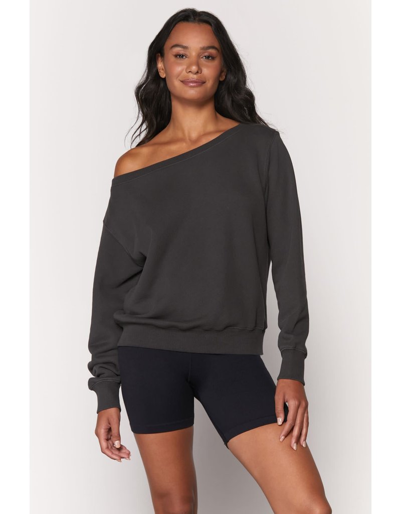 black off the shoulder sweatshirt
