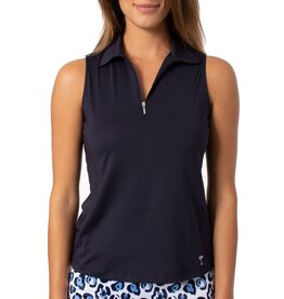 Golftini Golftini Sleeveless Zip Tech Polo Navy