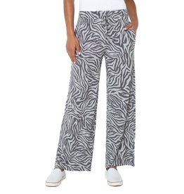 Liverpool Jeans Liverpool Jeans Pull On Wide Leg w/ Drawcord Grey Zebra