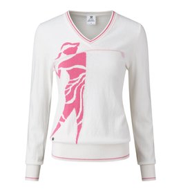 Daily Sports Wave V-Neck Sweater White