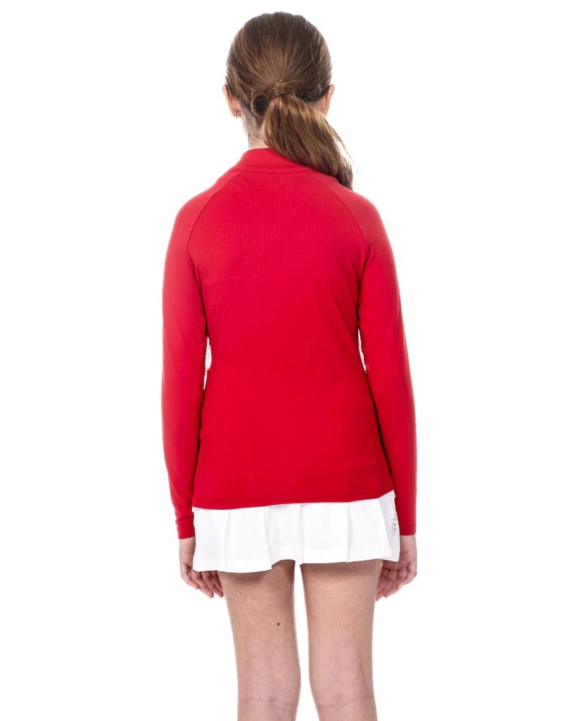 IBKul IBKul Solid Long Sleeve Mock Red (Girls)
