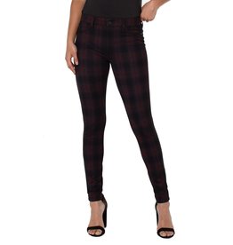 Liverpool Jeans Madonna 29" Skinny Blk/Red Shadow Plaid