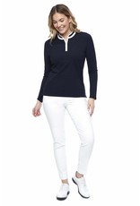 Swing Control Swing Control Pique Long Sleeve Zip Mock Navy