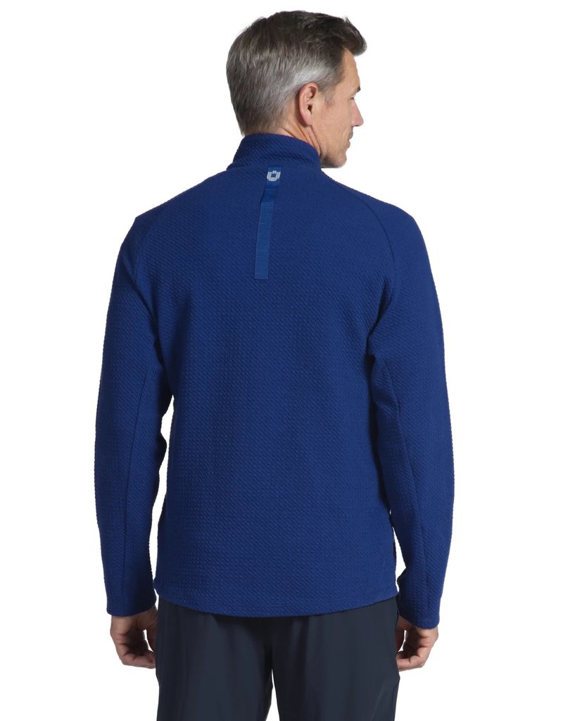 IBKul IBKul 1/4 Zipper Long Sleeve Popcorn Pullover Navy