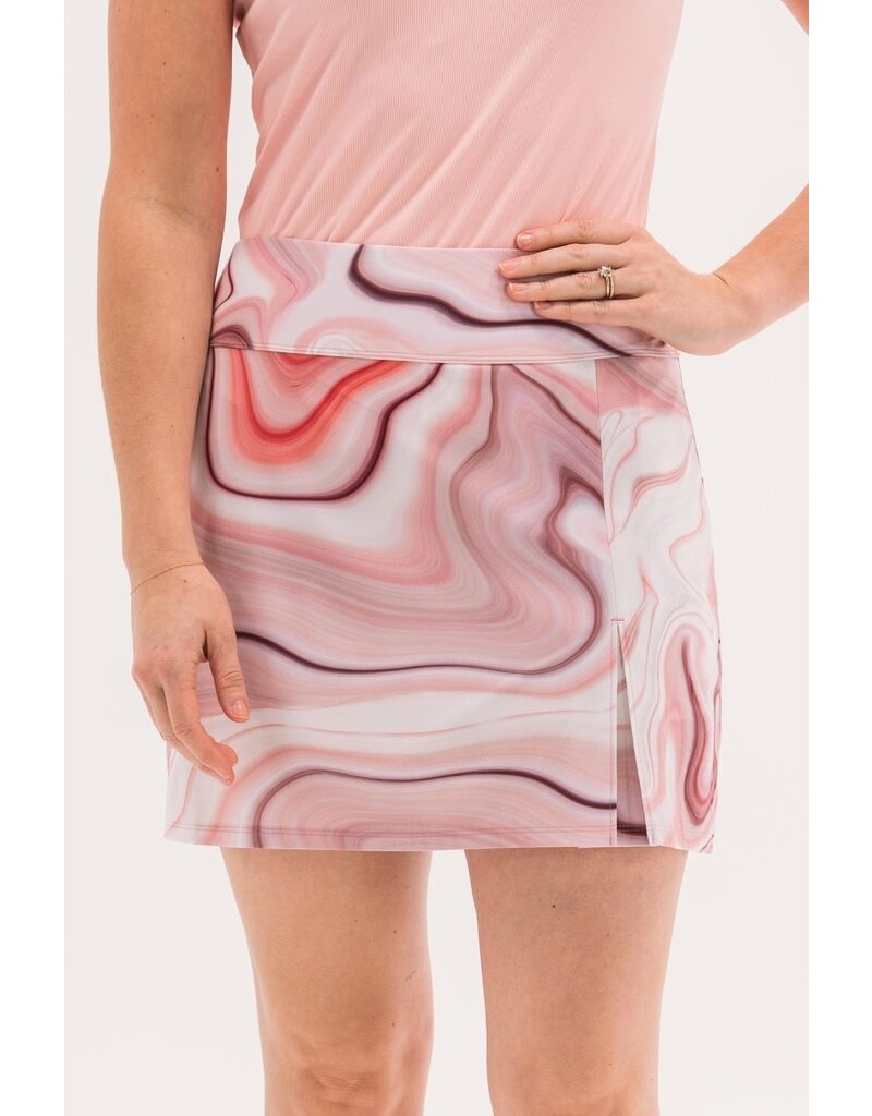 Foray Golf Foray Golf Inverted Pleat Skort Tall Pink Marble