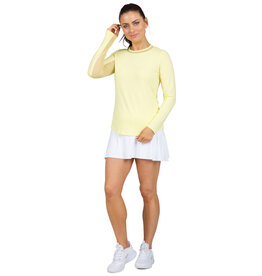 IBKul IBKul Solid Long Sleeve Crew w/ Mesh Butter