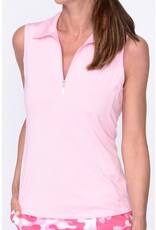 Golftini Golftini Sleeveless Zip Tech Polo Lt Pink