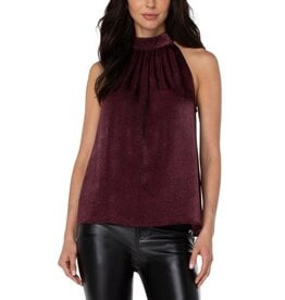 Liverpool Los Angeles Liverpool Sleeveless Mock Neck Halter Top